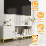 70 Inch TV Stand, Heavy Duty Wood Media Entertainment Center Console with Cabinet Storage & Open T3609P332396