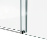 60*76" Fixed & Sliding Shower Door, Square Tube Hardware, Clear Glass Shower Door, 3/8 SGCC 14766289