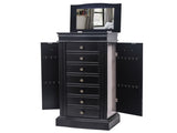 Jewelry Armoire with Mirror, 7 Drawers & 24 Necklace Hooks, 2 Side Swing Doors 65917753