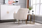 ZUN Modern Mid Century Chair velvet Sherpa Armchair for Living Room Bedroom Office Easy Assemble 88320497