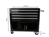 4 DRAWERS MULTIFUNCTIONAL TOOL CART WITH WHEELS-BLACK W110280935