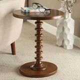 ZUN Walnut Round Wooden Side Table B062P189130