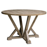 ZUN Modern Farmhouse Round Dining Table 45.7inch Solid Wood Rubberwood Antique Finishing Rustic Look W2537P168454