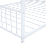 Full Size Metal House Bed, White MF305893AAK