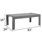 ZUN Rectangle Small Aluminum Grey End Coffee Table Furniture For Patio Garden Outdoor W1828140323