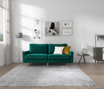 ZUN 70'' Modern button tufted sofa with 2 throw pillows for living room,Velvet sofa, Emerald 82150454