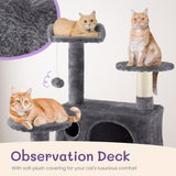 ZUN 53 inch Multi-Level Cat Tree Cat Condo with Scratching Posts Kittens Activity Tower Pet Play House 17460876