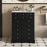 24" Bathroom Vanity a Drawer & Two Soft-Closing Doors, Painted Modern Bathroom Storage Cabinet N710P276692B