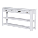 U_Style Stylish Entryway Console Table with 4 Drawers and 2 Shelves, Suitable for Entryways, Living N711P241286K