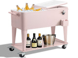 80QT Pink Patio Rolling Cooler 89992775