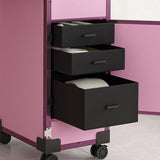 Portable Nail Art Table w/ LED Mirror, Bluetooth, Lockable Drawers, Telescopic Pole - Folding 17460864