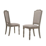 ZUN Ferran Wood Pedestal Dining Chair in Reclaimed Gray, Set of 2 T2574P164567