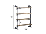 Brantley Oak & Sandy Black Finish Wall Rack W/4 Shelves B2726P446701