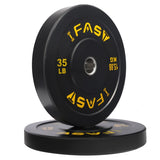 ZUN Weight Plates, Rubber Bumper Plates, 2 Inch Steel Insert 35lb Bundle Options Available for Home Gym 64903639