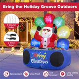 6ft Xmas Inflatable DJ Santa - RGB LED Orbs Music Mute Mode Stakes/Ropes Quick Setup Outdoor Party 68151189