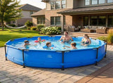 12FT*30IN Round Above-Ground Pool with Blue Iron Frame 90602046