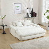 COOLMORE Chenille 2-seater lazy sofa With 5 back pillows,Comfy Sofa- Deep Seat Couch for Living W395P197923