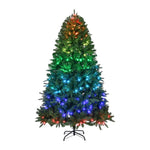 ZUN 6 FT Pre-lit Artificial Christmas Tree, APP Controlled Xmas Tree Hinged Branches with 330 RGB Lights 40315249