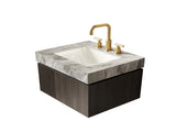 24" MURI Light Gray Sintered Stone Countertop and Undermount Ceramic Basin with Three Standard W2615P480138