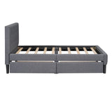 Twin Size Upholstered Platform Bed with 2 Drawers, Gray WF298240AAE