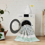 6 Piece Cotton Percale Quilt Set with Throw Pillows Aqua Full/Queen B035129023