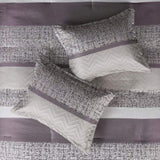 7 Piece Jacquard Comforter Set Purple King B03597200