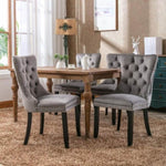 ZUN Modern, High-end Tufted Solid Wood Contemporary Velvet Upholstered Dining Chair with Wood Legs 44425383