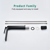 Single Hole Single-Handle High-Arc Modern Bathroom Faucet in Matte Black W105963375