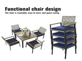 All Weather 5-Piece Patio Dining Table Sets, Patio Conversation Set Acacia Wood Table Top with 52097006