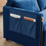 MH 54" Modern Convertible Sofa Bed with 2 Detachable Arm Pockets, Velvet Loveseat Multi-position W1193P254898