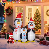 6FT Lighted Christmas Inflatable Decoration, Inflatable Penguin Family, Funny Blow Up Yard 74665323