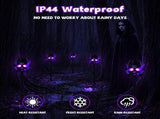 4 Pack Halloween Solar Stake Lights, 3D Skull Decor with Purple Frame Lighting, IP44 Waterproof 07355346