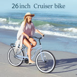 Single Speed Bicycles 26"Inch,Steel Frame, Wide Wheels for Stability, Rear Coaster Brakes,Multiple W1019P163419