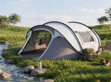 4 Person Pop Up Tent for Camping, Waterproof Instant Family Tent with Front Awning, Automatic Tent 60135148
