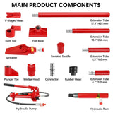 ZUN 4 Ton Porta Power Kit, Portable Hydraulic Jack with Oil Hose, Auto Body Frame Repair Kit with W1239P170232