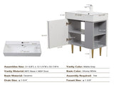 21.6" Open-shelving Bathroom Vanity with Ceramic Sink and Soft-Closing Door, Cloakroom Open Shelf 91739193
