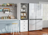 70.87" H Tall Bathroom Storage with 1 glass Door and 3 Drawer, Narrow Storage Unit, Floor W331P298186