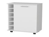 White 6-Bottle Rack Bar Cart B062P175132