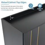 ON-TREND Luxurious Shoe Cabinet with 5 Metal Legs, Modern TV Stand with 4 Adjustable Shelves for TVs N721P191139B