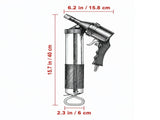 6000PSI Air Operated Grease Gun, Black Flat Coupler, Pointed Coupler, Bent Metal Pipe & Locking 86191108