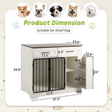 GO 37.4" Crate Furniture, Indoor Kennel with 2 Drawers and Storage Cabinet, Modern Furniture N704P265255K