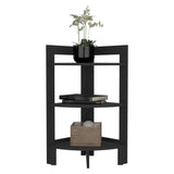 Riga Corner 3-Tier Shelf Side Table 31.7" High , Sofa Table, End Table with Tray B070P234357