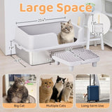 Stainless Steel Cat Box with Lid, Extra Large Pan with High Sides for Big Cats, Kitty 22556995