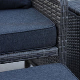 5 Pieces Wicker Patio Furniture Set Outdoor Patio Chairs with Ottomans Conversation Furniture with W813P283082