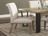Beige and Pine Upholstered Parsons Dining Chair B062P153699