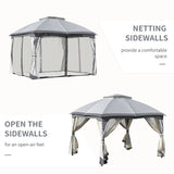 ZUN 10ft x12ft Outdoor Gazebo, Grey-AS （Prohibited by WalMart） 30935925