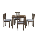 ZUN (1 Table with 4 Chairs)Wooden Dining Table Set, Mid Century Modern Square Wooden Kitchen Table and W2582P188312