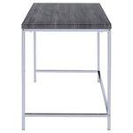 ZUN Weathered Grey and Chrome Rectangular Writing Desk B062P153658