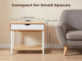Side End Table, Nightstand, Bedside Table with Drawer and Storage Shelves, Sofa Table for Living 93663726