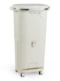 10 Gallon Kitchen Trash Can with Lid and 2 Removable Buckets,2 Compartments ,PP Material,17" 11.5" 30665338